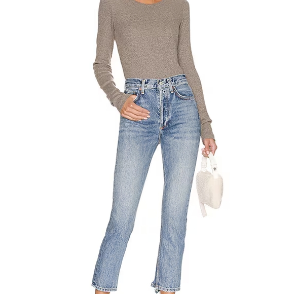 AGOLDE Riley High Rise Straight Crop In Endless - Picture 5 of 6